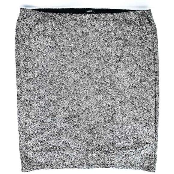 NEW Torrid Gold Black Metallic Knit Pencil Skirt Holiday New Years Party Cocktai - Picture 1 of 5